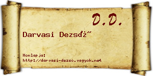 Darvasi Dezső névjegykártya