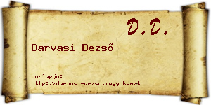 Darvasi Dezső névjegykártya